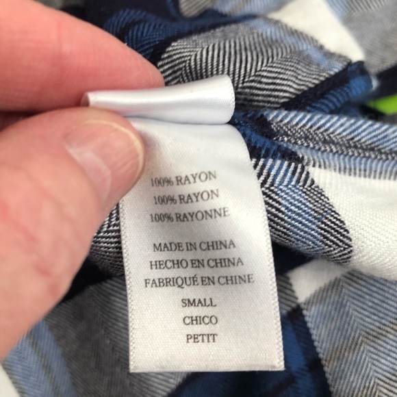 Rails Long Boho Plaid Tunic Top High Low Blue Size Small - Picture 12 of 13